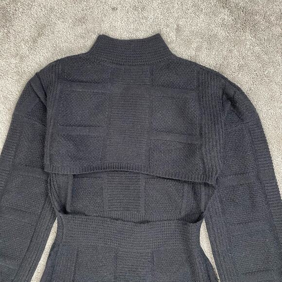 Area Stars Open Back Knit Sweater Dress Black Size M Long Sleeve Mock Neck - Picture 14 of 15